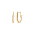14kt Gold White Sapphire Oval Earrings